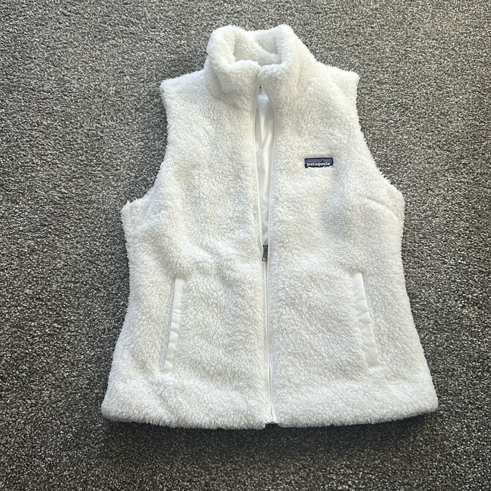 Patagonia Los Gatos White Fleece Vest - Medium